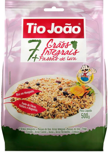 Arroz Integral Tio Joao 7 Graos 500gr Passa/Uvas