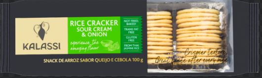 Snack De Arroz Kalassi Queijo E Cebola Gluten Free 100Gr