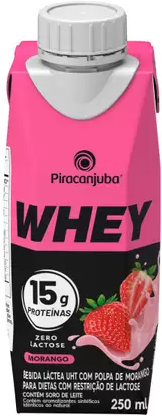 Bebida láctea Piracanjuba whey 15g morango 250ml