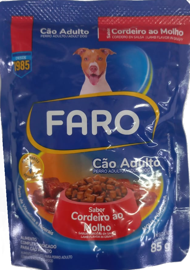 Ração Faro Cordeiro ao Molho para Cães Adultos 85g