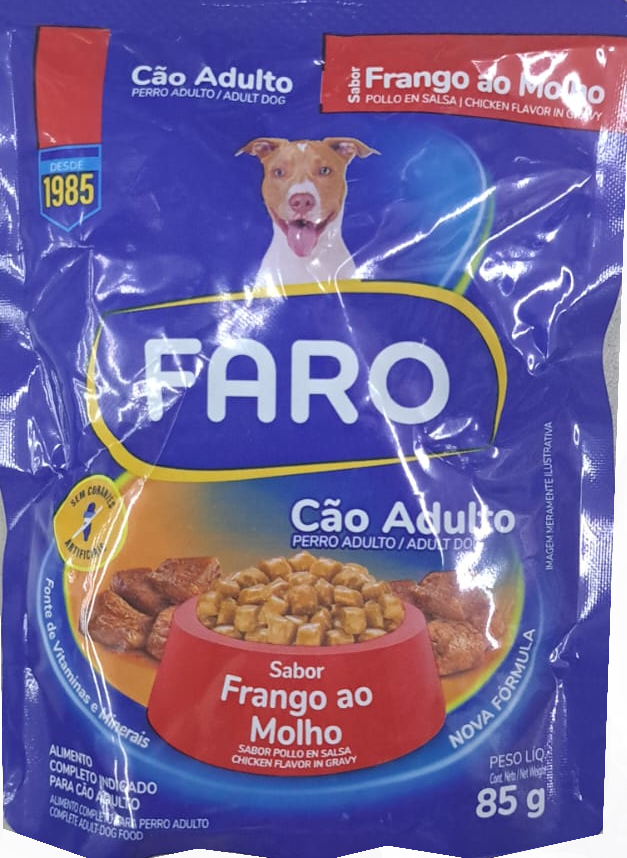 Ração Úmida Faro Frango para Cães Adultos 85g